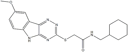 Acetamide, N-(cyclohexylmethyl)-2-[(8-methoxy-2H-1,2,4-triazino[5,6-b]indol-3-yl)thio]- (9CI) Structure