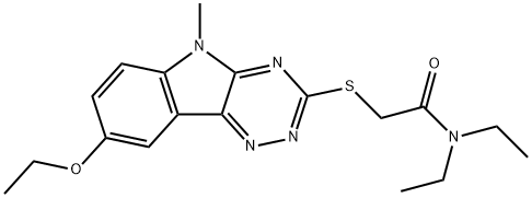 Acetamide, 2-[(8-ethoxy-5-methyl-5H-1,2,4-triazino[5,6-b]indol-3-yl)thio]-N,N-diethyl- (9CI) 구조식 이미지
