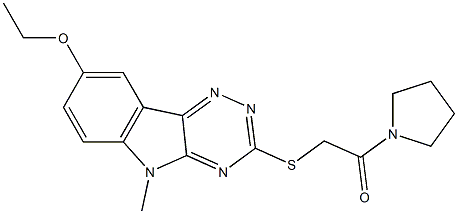 Pyrrolidine, 1-[[(8-ethoxy-5-methyl-5H-1,2,4-triazino[5,6-b]indol-3-yl)thio]acetyl]- (9CI) Structure