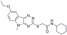 Acetamide, N-cyclohexyl-2-[(8-ethoxy-5-methyl-5H-1,2,4-triazino[5,6-b]indol-3-yl)thio]- (9CI) 구조식 이미지