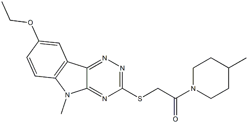 Piperidine, 1-[[(8-ethoxy-5-methyl-5H-1,2,4-triazino[5,6-b]indol-3-yl)thio]acetyl]-4-methyl- (9CI) 구조식 이미지