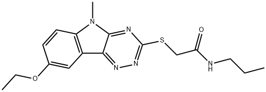 Acetamide, 2-[(8-ethoxy-5-methyl-5H-1,2,4-triazino[5,6-b]indol-3-yl)thio]-N-propyl- (9CI) 구조식 이미지