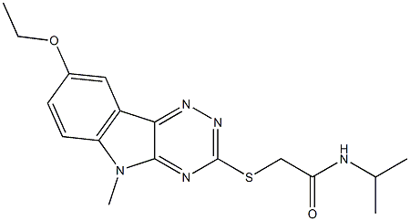 Acetamide, 2-[(8-ethoxy-5-methyl-5H-1,2,4-triazino[5,6-b]indol-3-yl)thio]-N-(1-methylethyl)- (9CI) 구조식 이미지