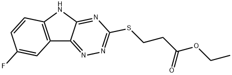 Propanoic acid, 3-[(8-fluoro-2H-1,2,4-triazino[5,6-b]indol-3-yl)thio]-, ethyl ester (9CI) 구조식 이미지