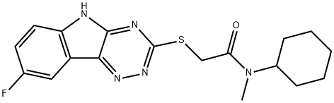 Acetamide, N-cyclohexyl-2-[(8-fluoro-2H-1,2,4-triazino[5,6-b]indol-3-yl)thio]-N-methyl- (9CI) 구조식 이미지