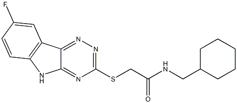 Acetamide, N-(cyclohexylmethyl)-2-[(8-fluoro-2H-1,2,4-triazino[5,6-b]indol-3-yl)thio]- (9CI) 구조식 이미지