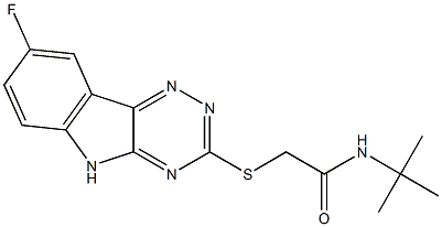 Acetamide, N-(1,1-dimethylethyl)-2-[(8-fluoro-2H-1,2,4-triazino[5,6-b]indol-3-yl)thio]- (9CI) 구조식 이미지