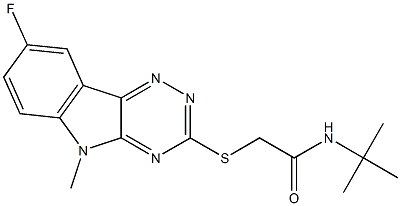 Acetamide, N-(1,1-dimethylethyl)-2-[(8-fluoro-5-methyl-5H-1,2,4-triazino[5,6-b]indol-3-yl)thio]- (9CI) 구조식 이미지