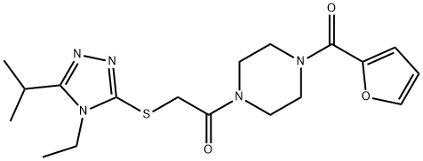 Piperazine, 1-[[[4-ethyl-5-(1-methylethyl)-4H-1,2,4-triazol-3-yl]thio]acetyl]-4-(2-furanylcarbonyl)- (9CI) 구조식 이미지