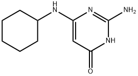 2-아미노-6-(사이클로헥실아미노)-1H-피리미딘-4-온 구조식 이미지