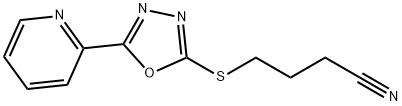 Butanenitrile, 4-[[5-(2-pyridinyl)-1,3,4-oxadiazol-2-yl]thio]- (9CI) Structure