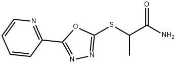 Propanamide, 2-[[5-(2-pyridinyl)-1,3,4-oxadiazol-2-yl]thio]- (9CI) Structure