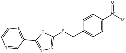 Pyrazine, [5-[[(4-nitrophenyl)methyl]thio]-1,3,4-oxadiazol-2-yl]- (9CI) Structure