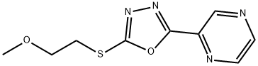 Pyrazine, [5-[(2-methoxyethyl)thio]-1,3,4-oxadiazol-2-yl]- (9CI) 구조식 이미지