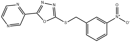 Pyrazine, [5-[[(3-nitrophenyl)methyl]thio]-1,3,4-oxadiazol-2-yl]- (9CI) 구조식 이미지