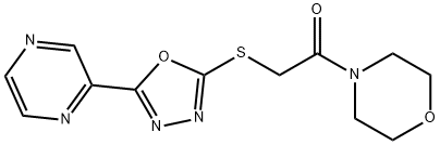 Morpholine, 4-[[(5-pyrazinyl-1,3,4-oxadiazol-2-yl)thio]acetyl]- (9CI) 구조식 이미지