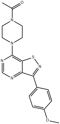 Piperazine, 1-acetyl-4-[3-(4-methoxyphenyl)isothiazolo[4,5-d]pyrimidin-7-yl]- (9CI) Structure