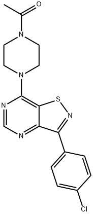 Piperazine, 1-acetyl-4-[3-(4-chlorophenyl)isothiazolo[4,5-d]pyrimidin-7-yl]- (9CI) Structure