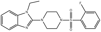 Piperazine, 1-(1-ethyl-1H-benzimidazol-2-yl)-4-[(2-fluorophenyl)sulfonyl]- (9CI) Structure