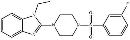 Piperazine, 1-(1-ethyl-1H-benzimidazol-2-yl)-4-[(3-fluorophenyl)sulfonyl]- (9CI) 구조식 이미지