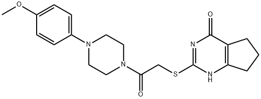 Piperazine, 1-(4-methoxyphenyl)-4-[[(4,5,6,7-tetrahydro-4-oxo-1H-cyclopentapyrimidin-2-yl)thio]acetyl]- (9CI) Structure