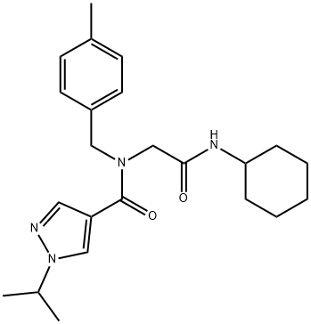 1H-Pyrazole-4-carboxamide,N-[2-(cyclohexylamino)-2-oxoethyl]-1-(1-methylethyl)-N-[(4-methylphenyl)methyl]-(9CI) Structure
