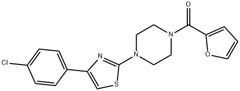 Piperazine, 1-[4-(4-chlorophenyl)-2-thiazolyl]-4-(2-furanylcarbonyl)- (9CI) Structure