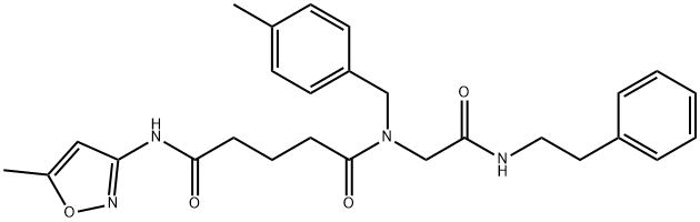Pentanediamide, N-(5-methyl-3-isoxazolyl)-N-[(4-methylphenyl)methyl]-N-[2-oxo-2-[(2-phenylethyl)amino]ethyl]- (9CI) Structure