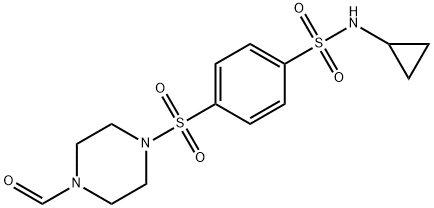 Benzenesulfonamide, N-cyclopropyl-4-[(4-formyl-1-piperazinyl)sulfonyl]- (9CI) Structure