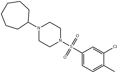 Piperazine, 1-[(3-chloro-4-methylphenyl)sulfonyl]-4-cycloheptyl- (9CI) Structure