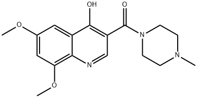 Piperazine, 1-[(4-hydroxy-6,8-dimethoxy-3-quinolinyl)carbonyl]-4-methyl- (9CI) 구조식 이미지