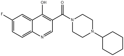 Piperazine, 1-cyclohexyl-4-[(6-fluoro-4-hydroxy-3-quinolinyl)carbonyl]- (9CI) 구조식 이미지