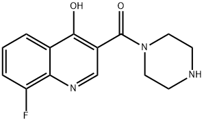 Piperazine, 1-[(8-fluoro-4-hydroxy-3-quinolinyl)carbonyl]- (9CI) Structure