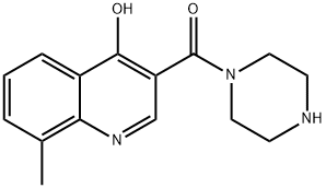 Piperazine, 1-[(4-hydroxy-8-methyl-3-quinolinyl)carbonyl]- (9CI) 구조식 이미지