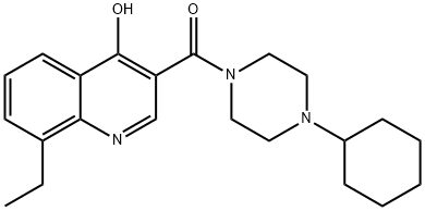 Piperazine, 1-cyclohexyl-4-[(8-ethyl-4-hydroxy-3-quinolinyl)carbonyl]- (9CI) 구조식 이미지