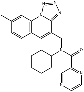 Pyrazinecarboxamide, N-cyclohexyl-N-[(8-methyltetrazolo[1,5-a]quinolin-4-yl)methyl]- (9CI) Structure