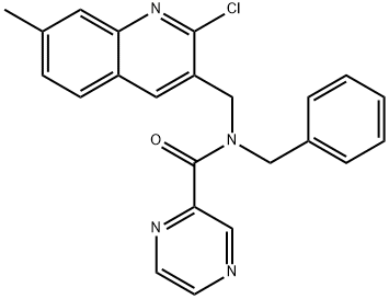Pyrazinecarboxamide, N-[(2-chloro-7-methyl-3-quinolinyl)methyl]-N-(phenylmethyl)- (9CI) 구조식 이미지