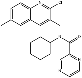 Pyrazinecarboxamide, N-[(2-chloro-6-methyl-3-quinolinyl)methyl]-N-cyclohexyl- (9CI) 구조식 이미지