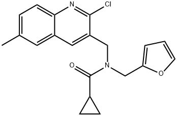 Cyclopropanecarboxamide, N-[(2-chloro-6-methyl-3-quinolinyl)methyl]-N-(2-furanylmethyl)- (9CI) 구조식 이미지