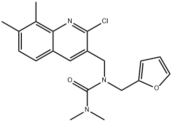 Urea, N-[(2-chloro-7,8-dimethyl-3-quinolinyl)methyl]-N-(2-furanylmethyl)-N,N-dimethyl- (9CI) Structure