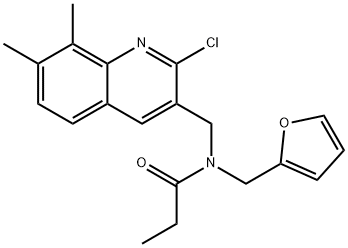 Propanamide, N-[(2-chloro-7,8-dimethyl-3-quinolinyl)methyl]-N-(2-furanylmethyl)- (9CI) 구조식 이미지
