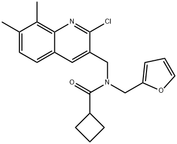 Cyclobutanecarboxamide, N-[(2-chloro-7,8-dimethyl-3-quinolinyl)methyl]-N-(2-furanylmethyl)- (9CI) Structure