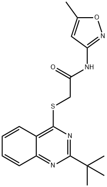 Acetamide, 2-[[2-(1,1-dimethylethyl)-4-quinazolinyl]thio]-N-(5-methyl-3-isoxazolyl)- (9CI) Structure