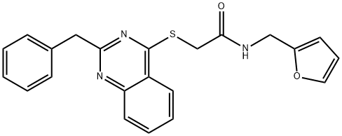 Acetamide, N-(2-furanylmethyl)-2-[[2-(phenylmethyl)-4-quinazolinyl]thio]- (9CI) 구조식 이미지