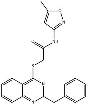 Acetamide, N-(5-methyl-3-isoxazolyl)-2-[[2-(phenylmethyl)-4-quinazolinyl]thio]- (9CI) Structure