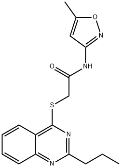Acetamide, N-(5-methyl-3-isoxazolyl)-2-[(2-propyl-4-quinazolinyl)thio]- (9CI) 구조식 이미지