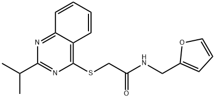 Acetamide, N-(2-furanylmethyl)-2-[[2-(1-methylethyl)-4-quinazolinyl]thio]- (9CI) Structure