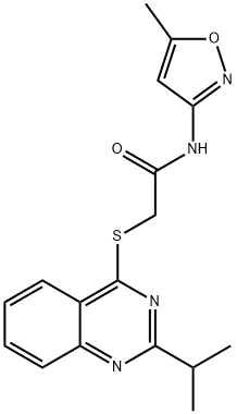 Acetamide, 2-[[2-(1-methylethyl)-4-quinazolinyl]thio]-N-(5-methyl-3-isoxazolyl)- (9CI) 구조식 이미지