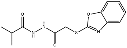 Propanoic acid, 2-methyl-, 2-[(2-benzoxazolylthio)acetyl]hydrazide (9CI) Structure