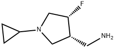 3-Pyrrolidinemethanamine,N-cyclopropyl-4-fluoro-,(3R,4R)-(9CI) 구조식 이미지